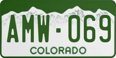 CO license plate AMW069
