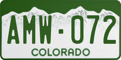 CO license plate AMW072