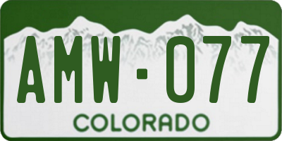 CO license plate AMW077