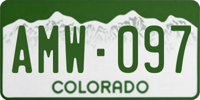 CO license plate AMW097