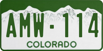 CO license plate AMW114