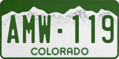 CO license plate AMW119