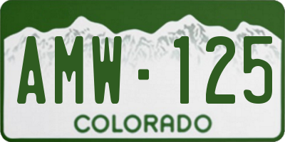 CO license plate AMW125