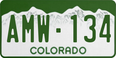 CO license plate AMW134