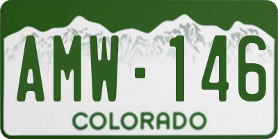 CO license plate AMW146