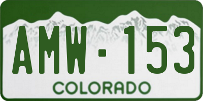 CO license plate AMW153
