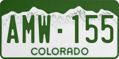 CO license plate AMW155