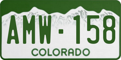 CO license plate AMW158