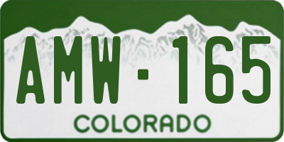 CO license plate AMW165