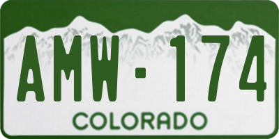 CO license plate AMW174