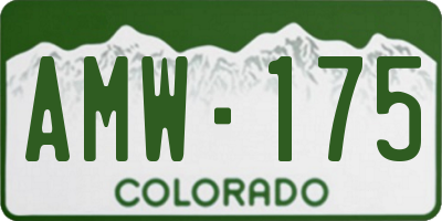 CO license plate AMW175