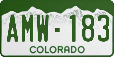 CO license plate AMW183