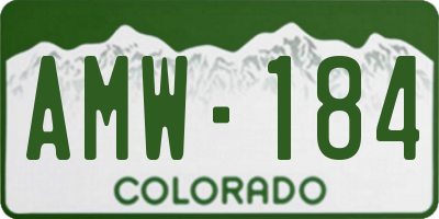 CO license plate AMW184