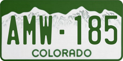 CO license plate AMW185