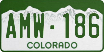 CO license plate AMW186