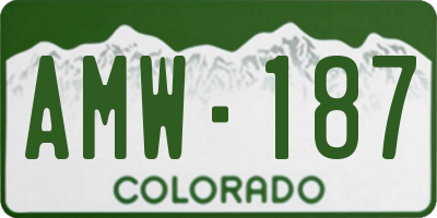 CO license plate AMW187