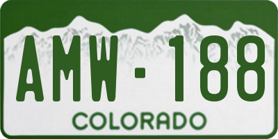 CO license plate AMW188