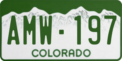 CO license plate AMW197
