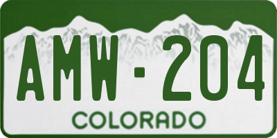 CO license plate AMW204