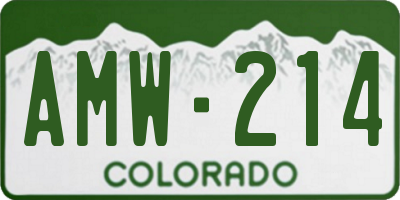 CO license plate AMW214