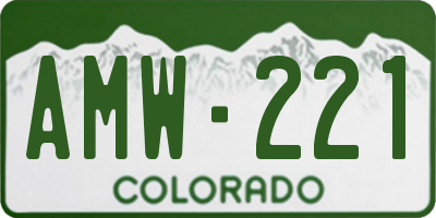 CO license plate AMW221