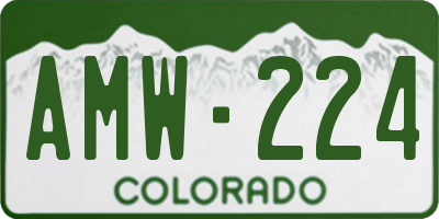 CO license plate AMW224