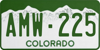 CO license plate AMW225