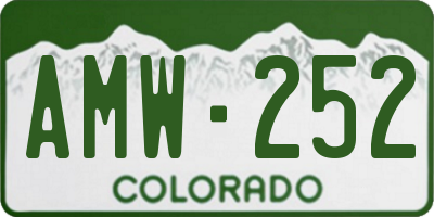 CO license plate AMW252