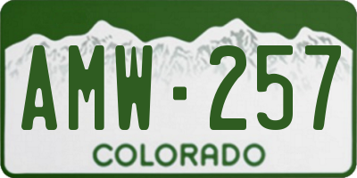 CO license plate AMW257