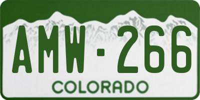CO license plate AMW266