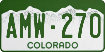 CO license plate AMW270