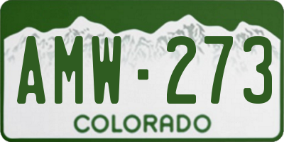CO license plate AMW273