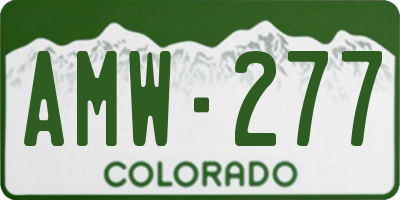CO license plate AMW277