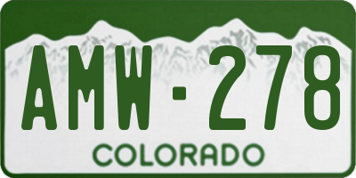 CO license plate AMW278