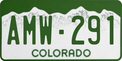 CO license plate AMW291