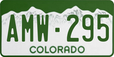 CO license plate AMW295