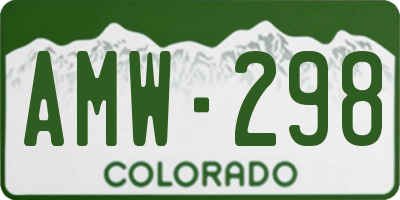 CO license plate AMW298
