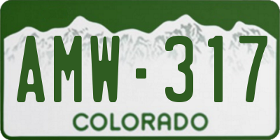 CO license plate AMW317