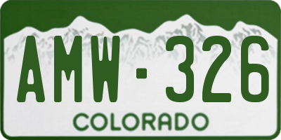 CO license plate AMW326