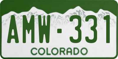 CO license plate AMW331