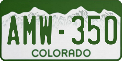 CO license plate AMW350