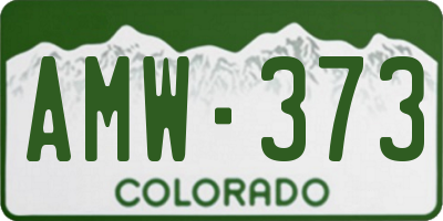 CO license plate AMW373