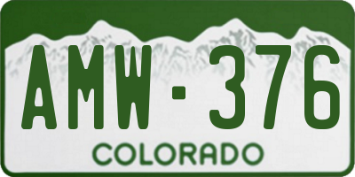 CO license plate AMW376