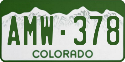 CO license plate AMW378