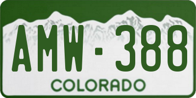 CO license plate AMW388