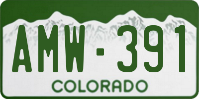 CO license plate AMW391