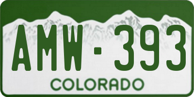 CO license plate AMW393