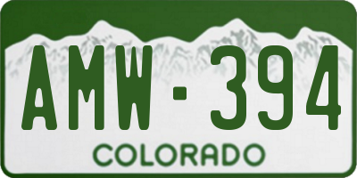 CO license plate AMW394