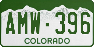 CO license plate AMW396