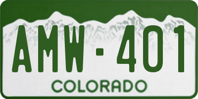 CO license plate AMW401